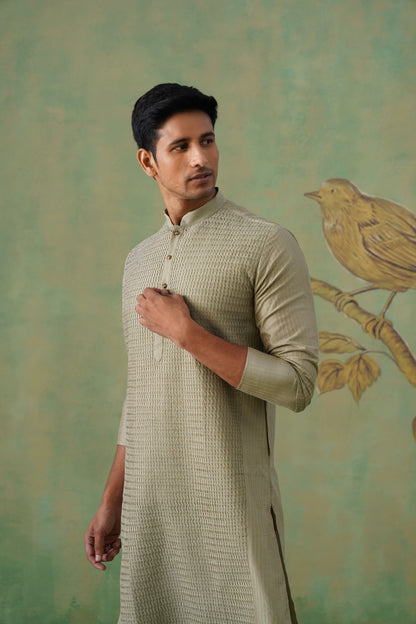 Sage Green Pintex Kurta Set
