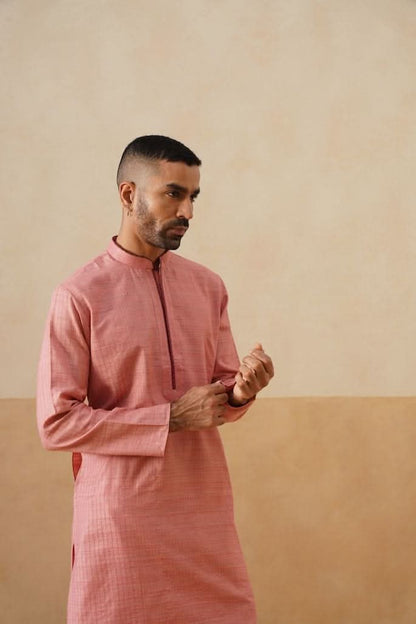 Pink Cotton Kurta Set