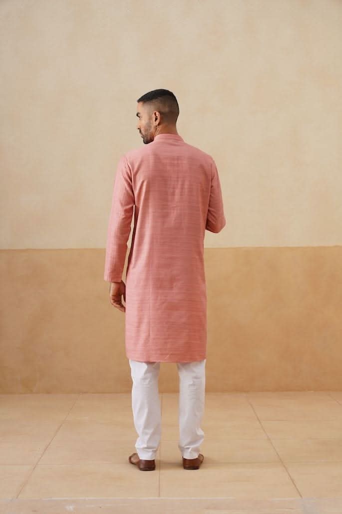 Pink Cotton Kurta Set
