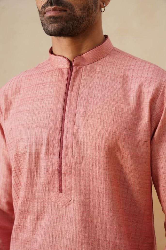Pink Cotton Kurta Set