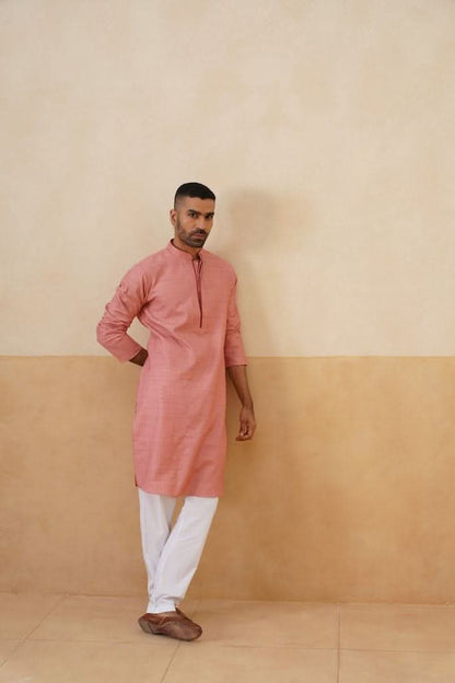 Pink Cotton Kurta Set