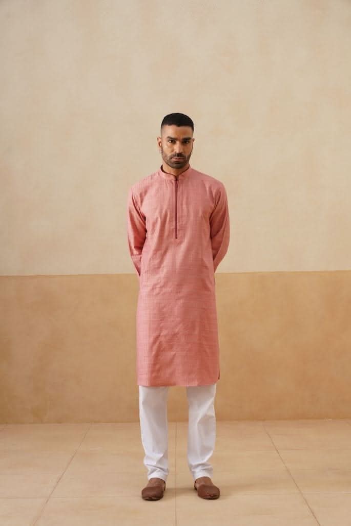 Pink Cotton Kurta Set
