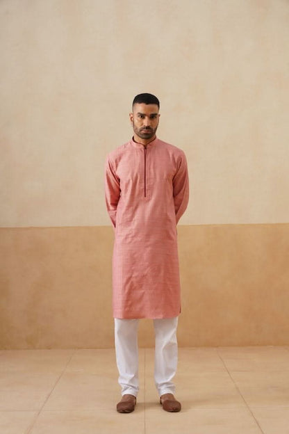 Pink Cotton Kurta Set