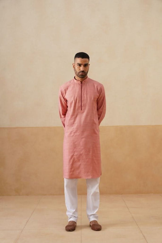 Pink Cotton Kurta Set