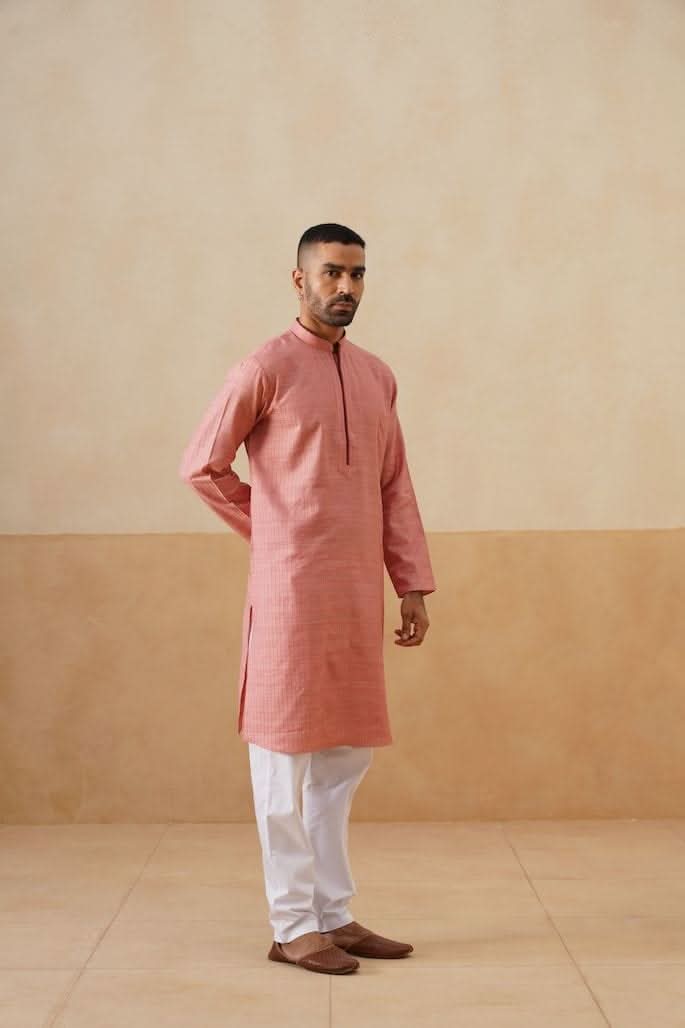 Pink Cotton Kurta Set