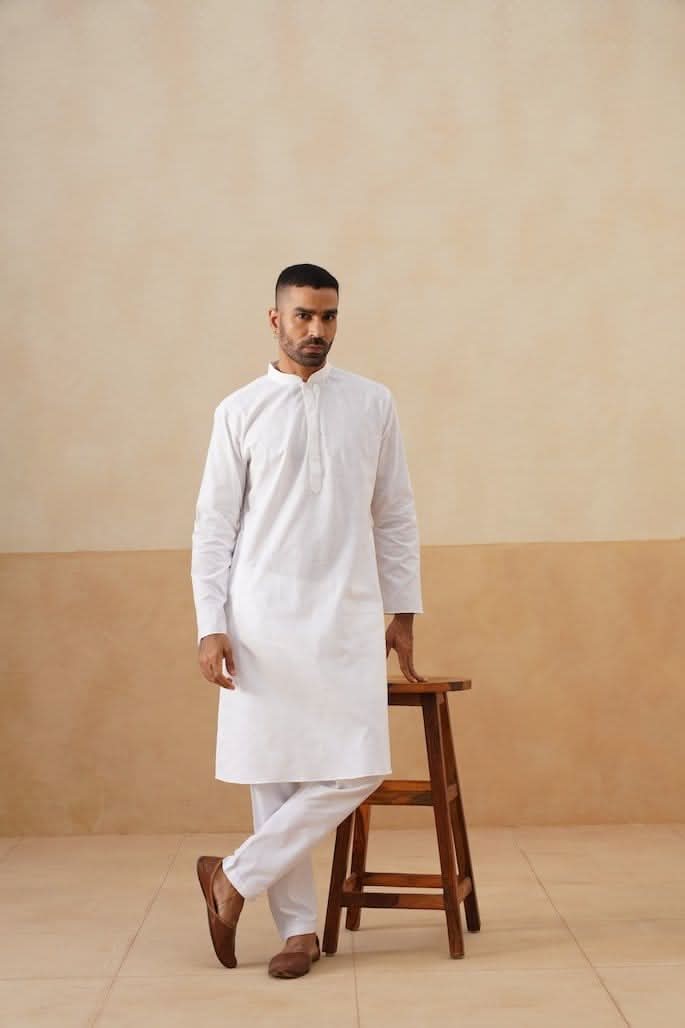 White Cotton Kurta