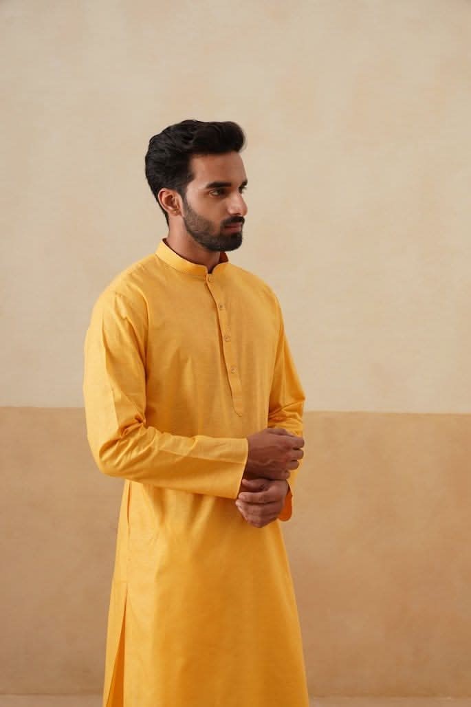 Yellow Mustard Cotton Kurta