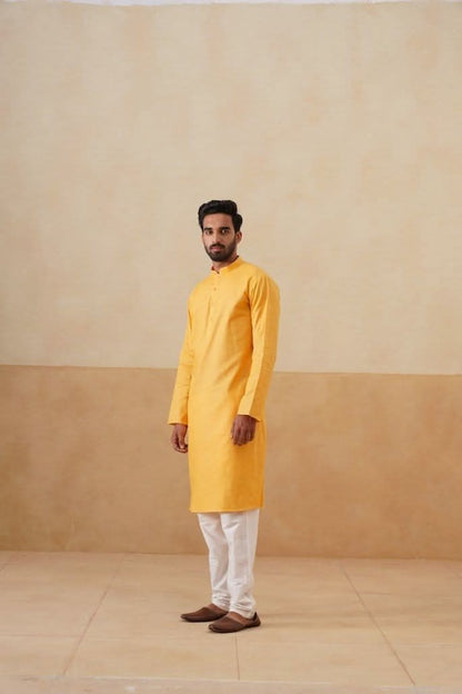 Yellow Mustard Cotton Kurta