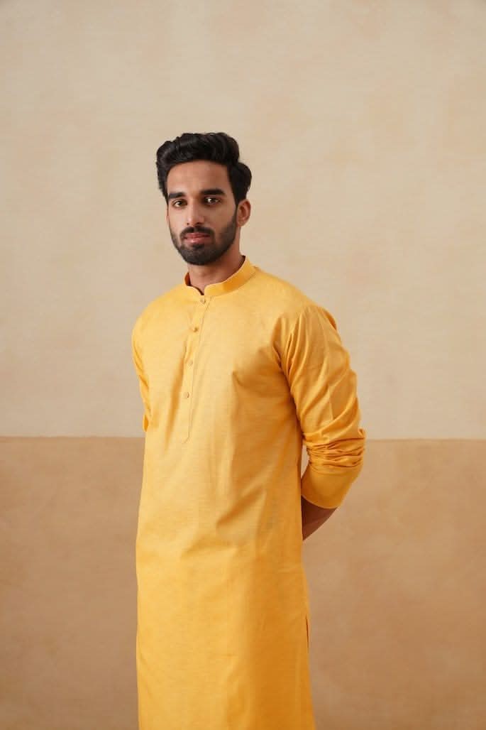Yellow Mustard Cotton Kurta