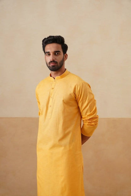Yellow Mustard Cotton Kurta