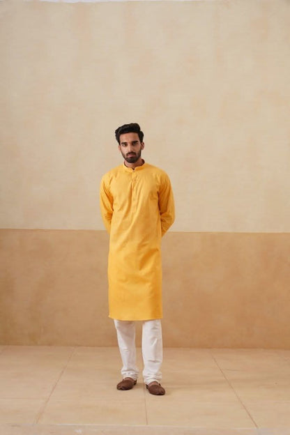 Yellow Mustard Cotton Kurta