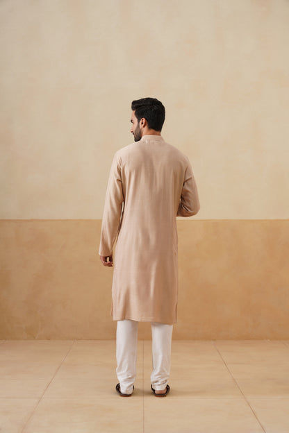 Beige Angrakha Kurta