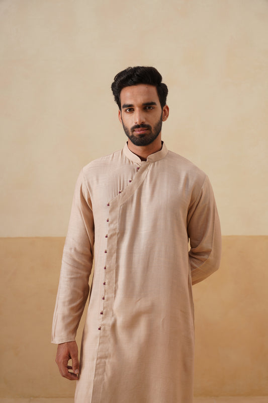 Beige Angrakha Kurta