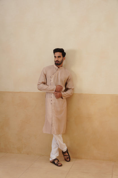 Beige Angrakha Kurta