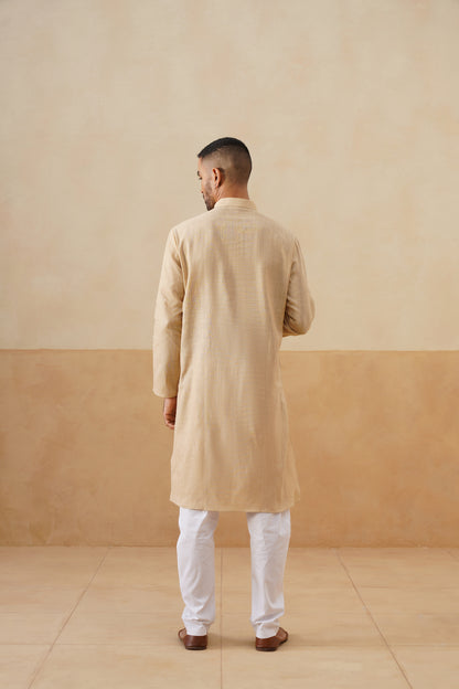 Beige Textured Kurta