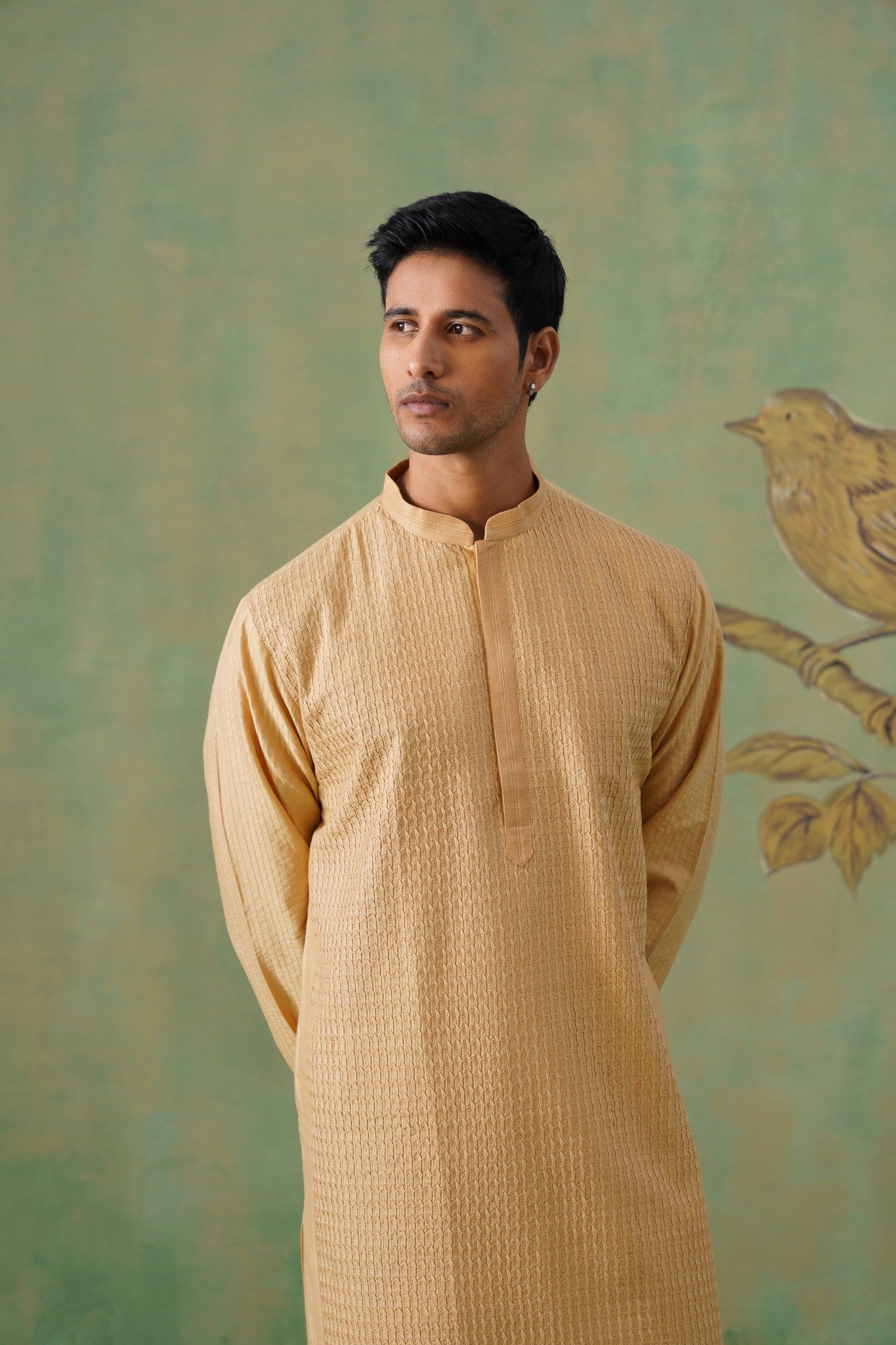 Beige Pintex Kurta Set