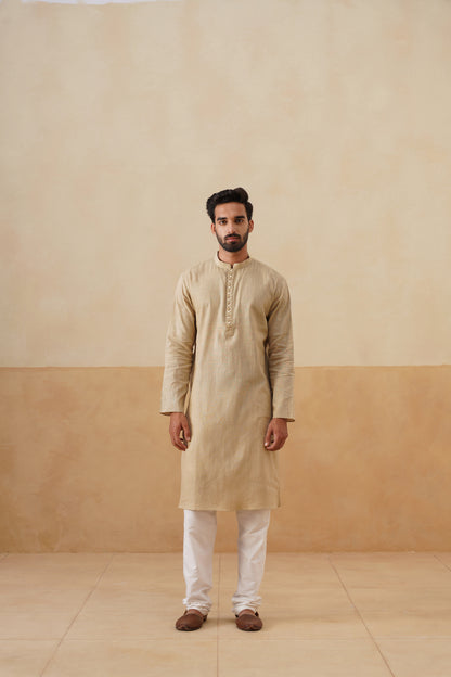 Desert Khaki Woven Kurta