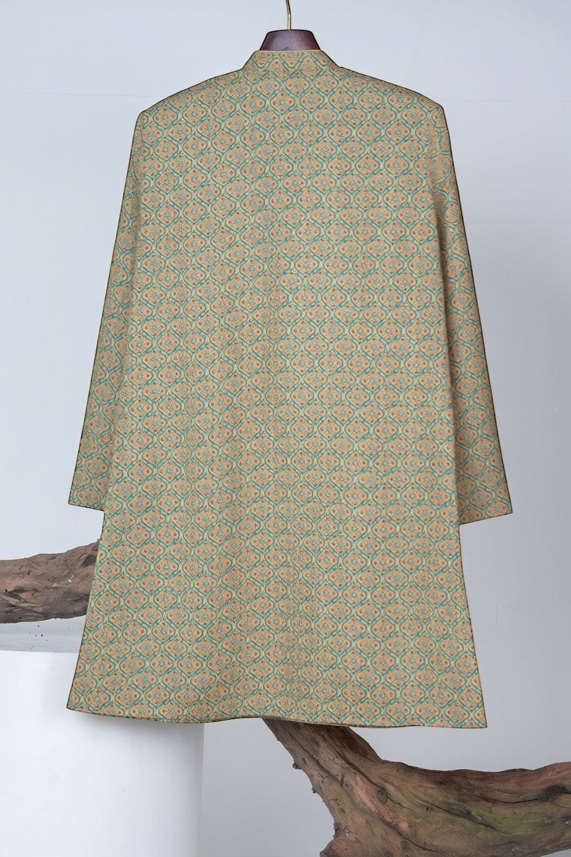 Olive Green Geometric Print Kurta