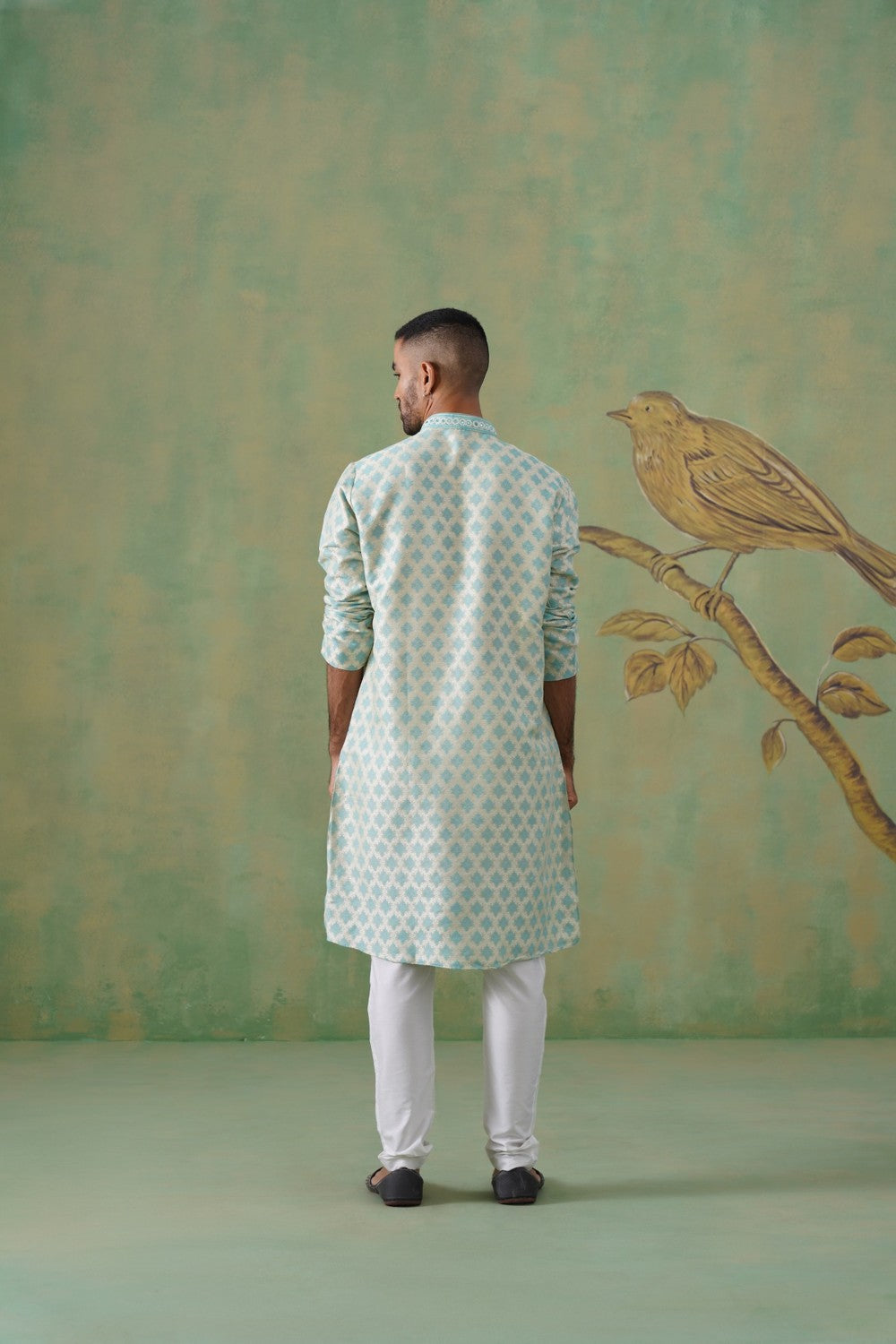Seafoam Blue Brocade Kurta Set