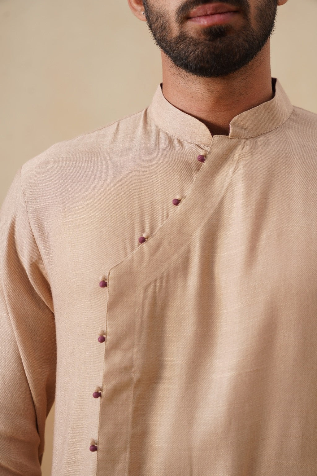 Beige Angrakha Kurta