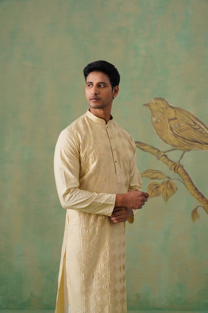 Light Beige Pintex Kurta Set