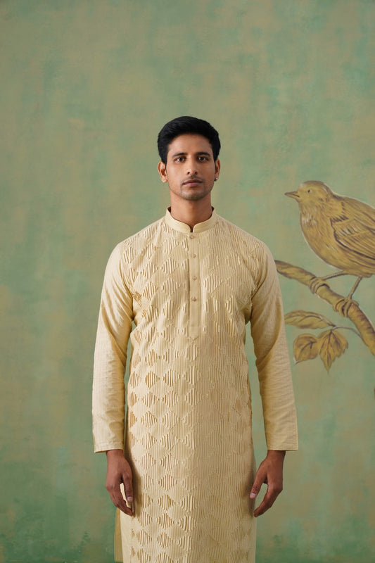 Light Beige Pintex Kurta Set
