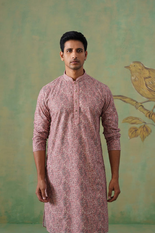 Pink Paisley Printed Kurta Set