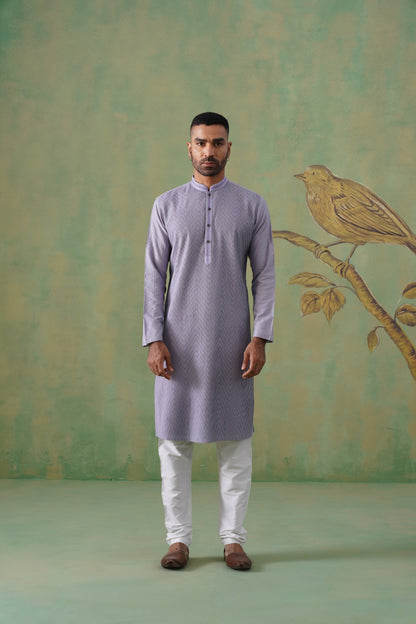 Lavender Pintex Kurta Set