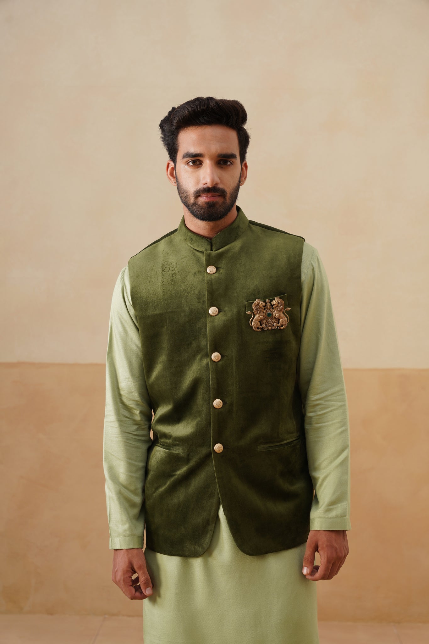 Olive Green Velvet Jacket