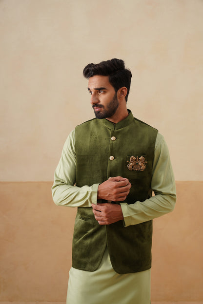 Olive Green Velvet Jacket