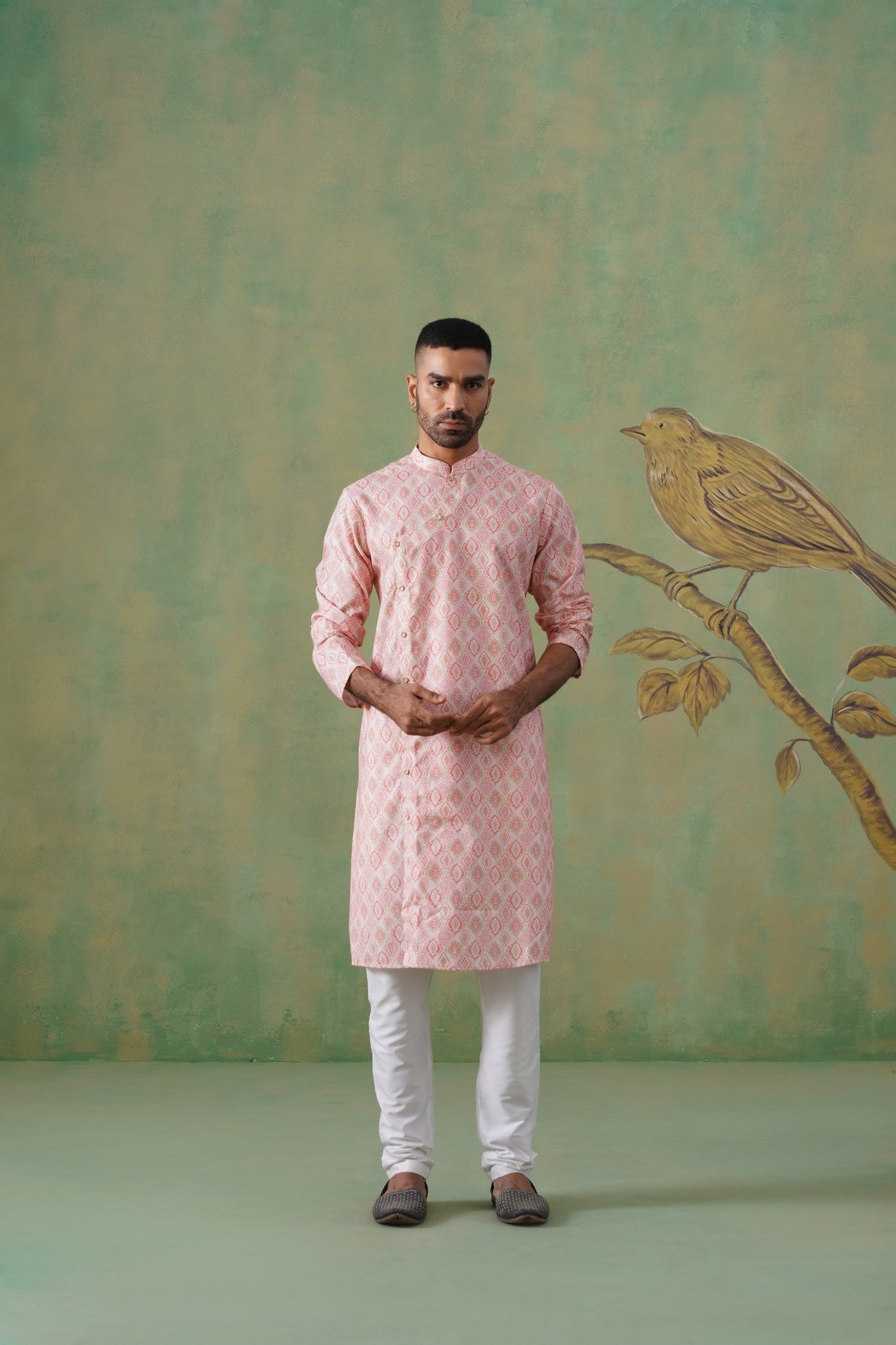 Pink Angrakha Kurta