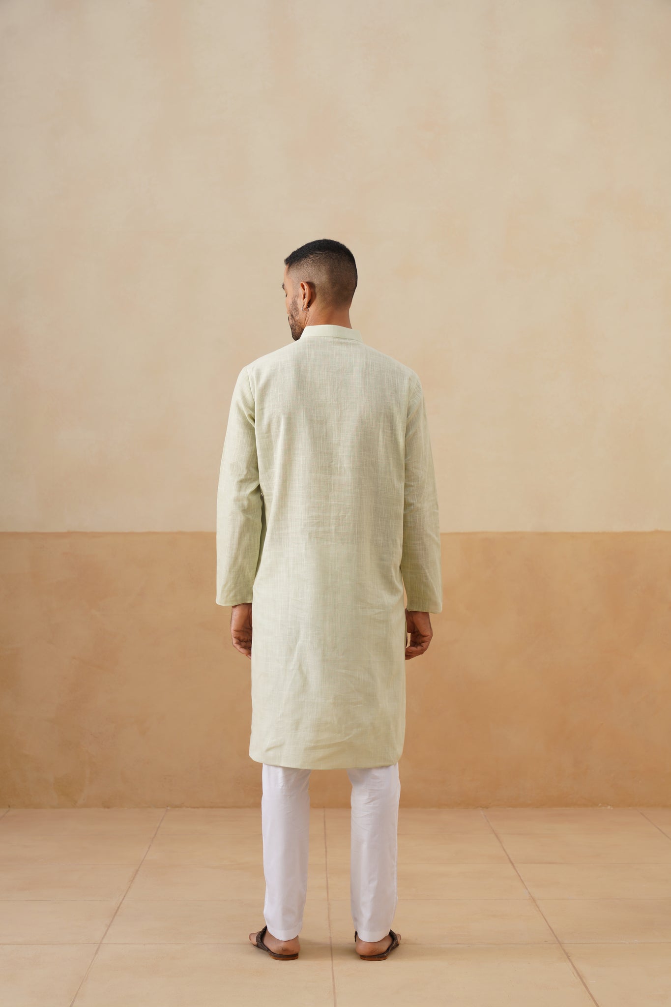 Pistachio Green Textured Kurta