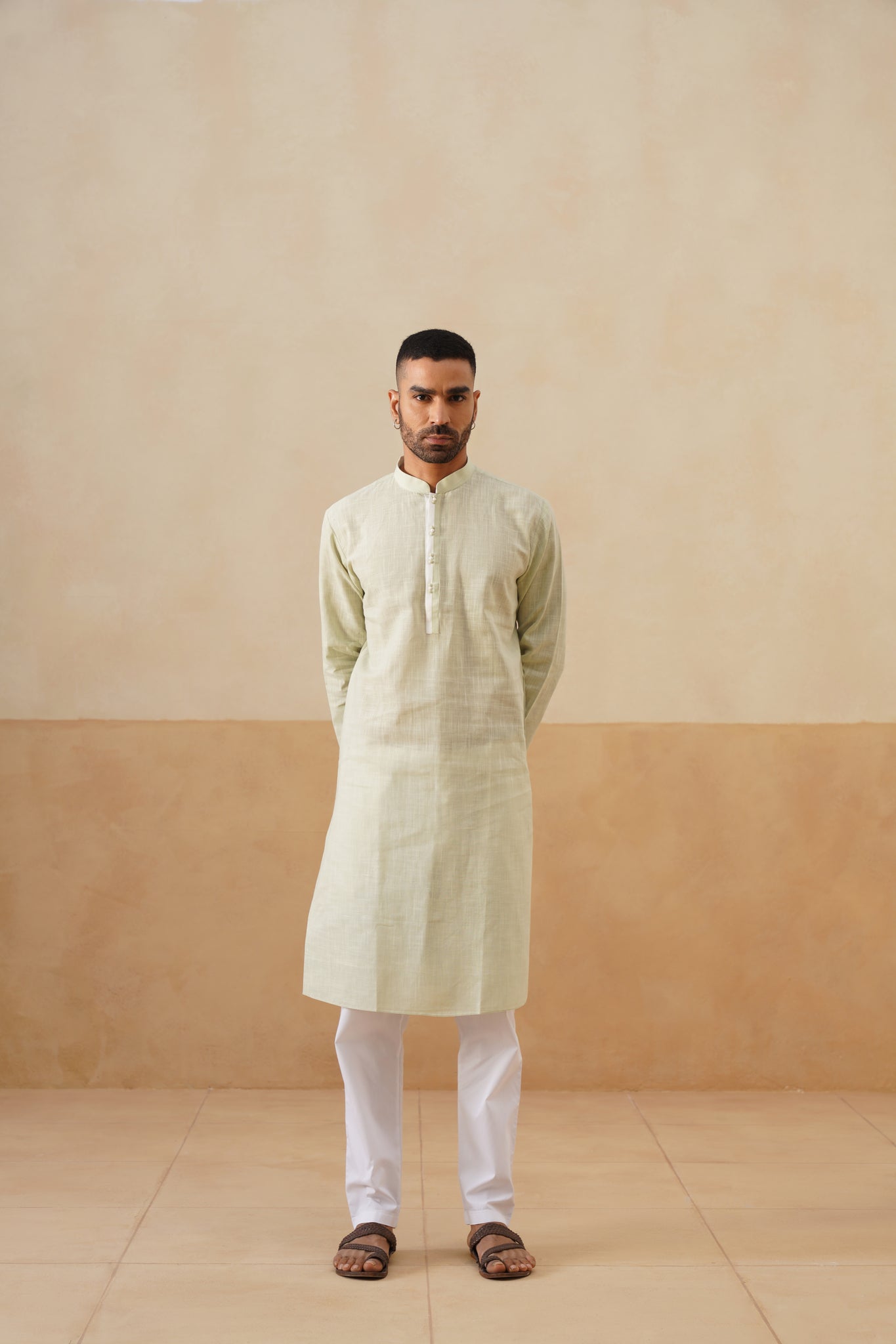 Pistachio Green Textured Kurta