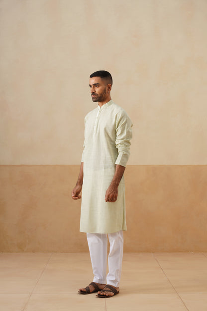 Pistachio Green Textured Kurta