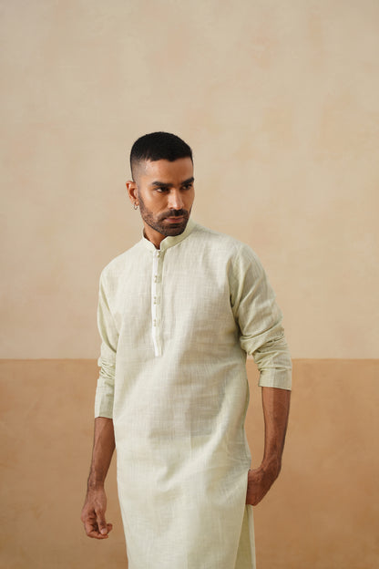 Pistachio Green Textured Kurta