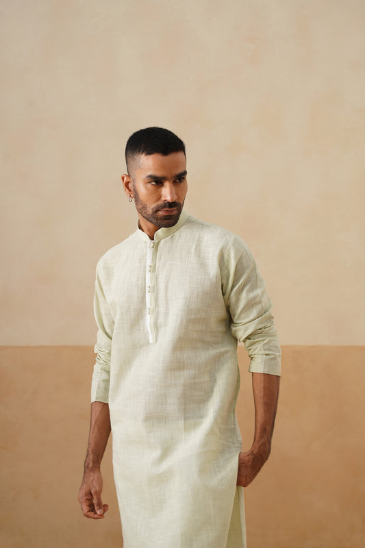 Pistachio Green Textured Kurta