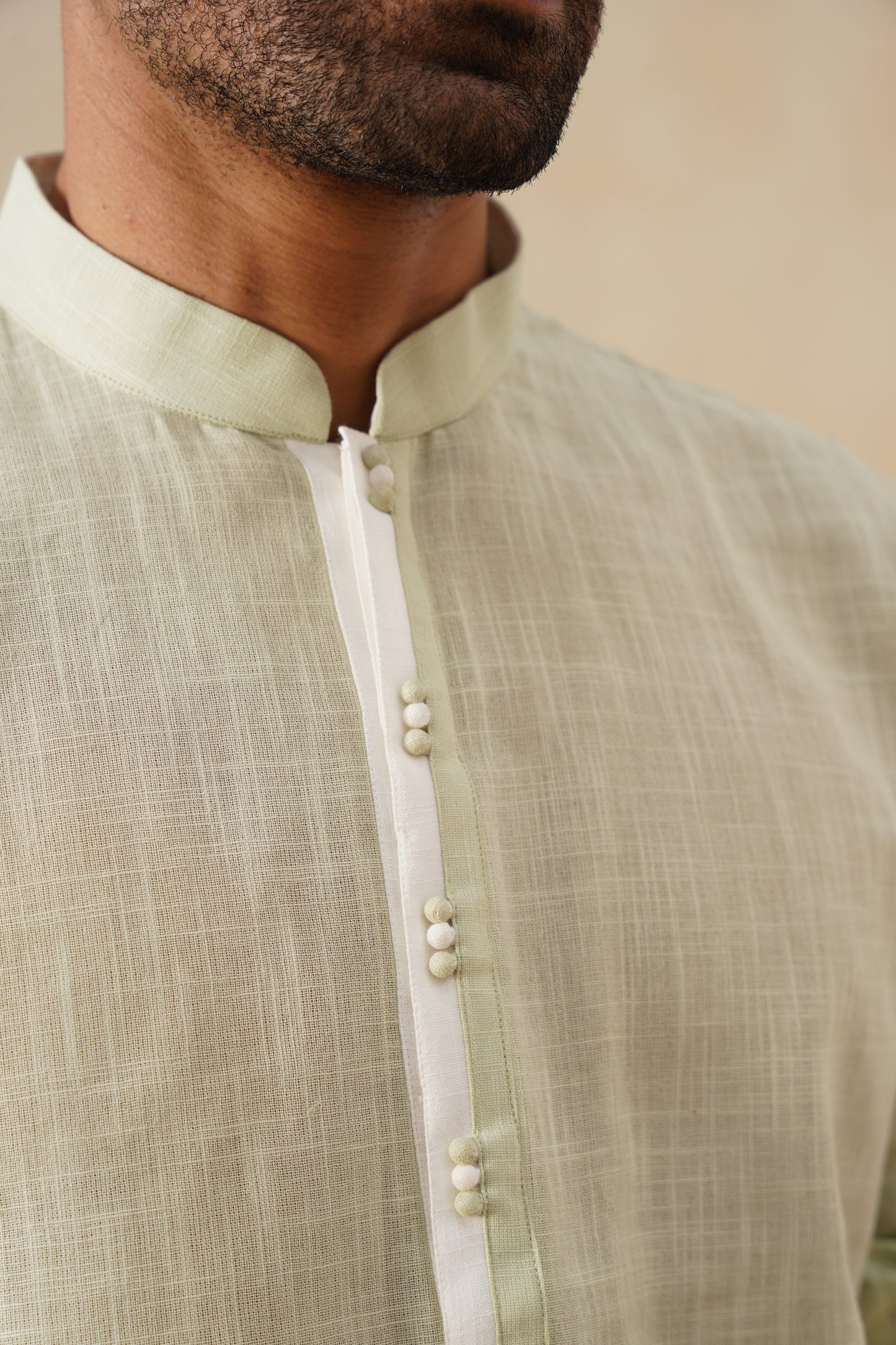 Pistachio Green Textured Kurta