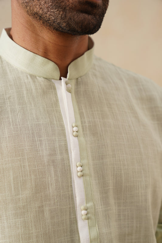 Pistachio Green Textured Kurta
