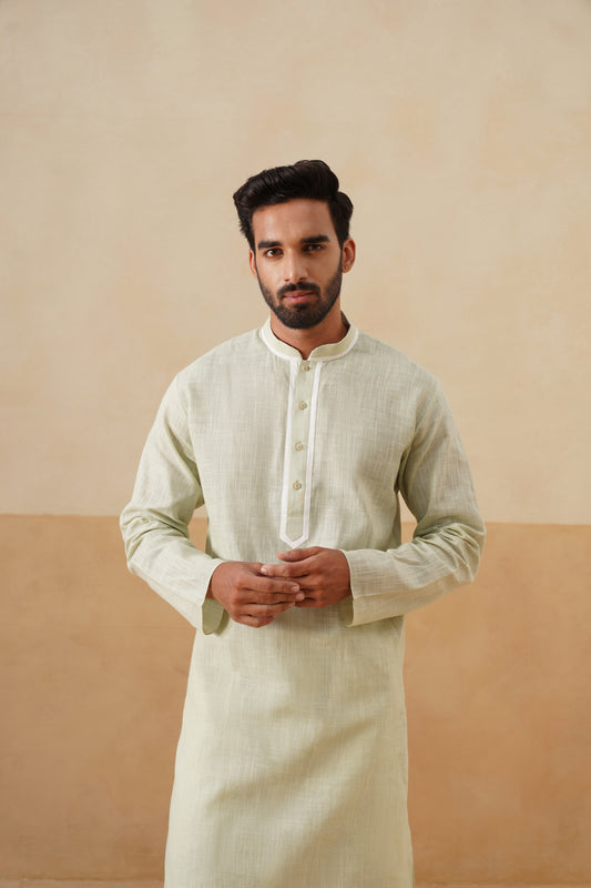 Pistachio Green Textured Kurta