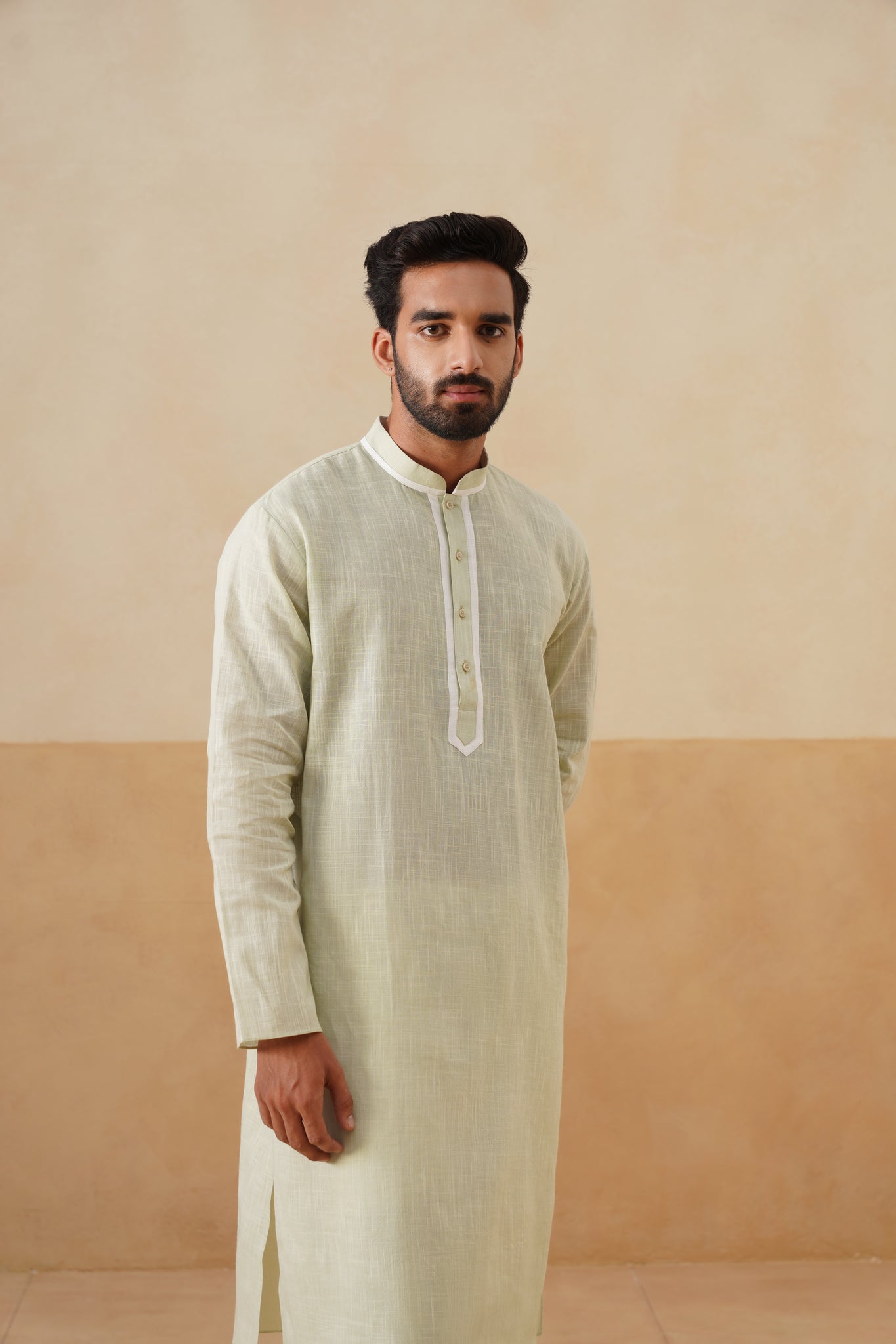 Pistachio Green Textured Kurta