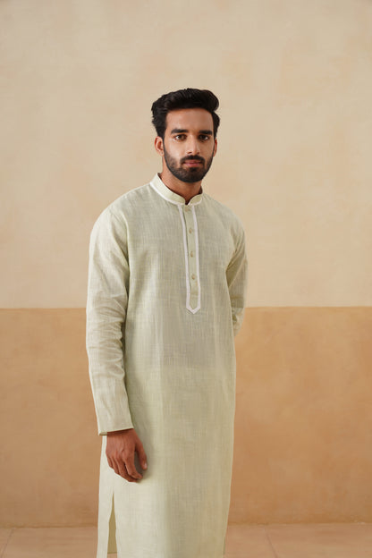 Pistachio Green Textured Kurta
