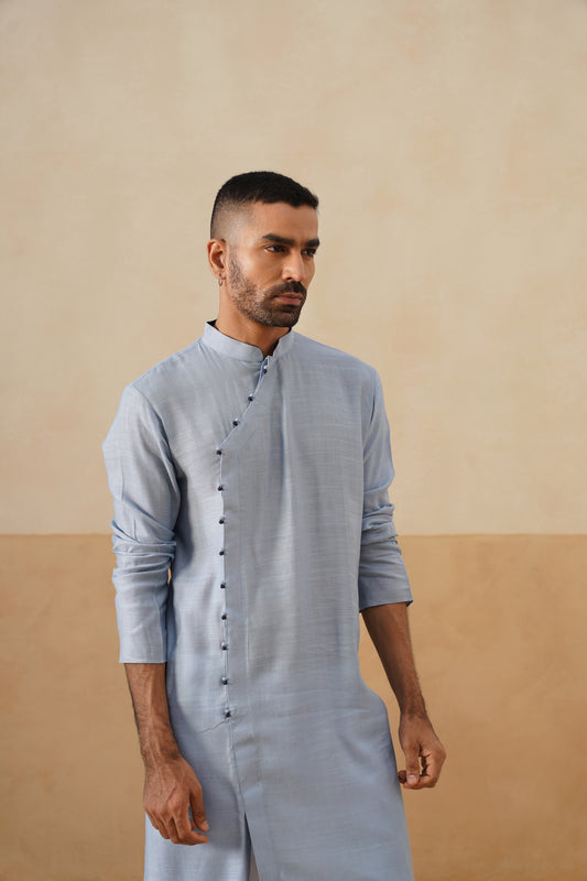 Powder Blue Angrakha Kurta