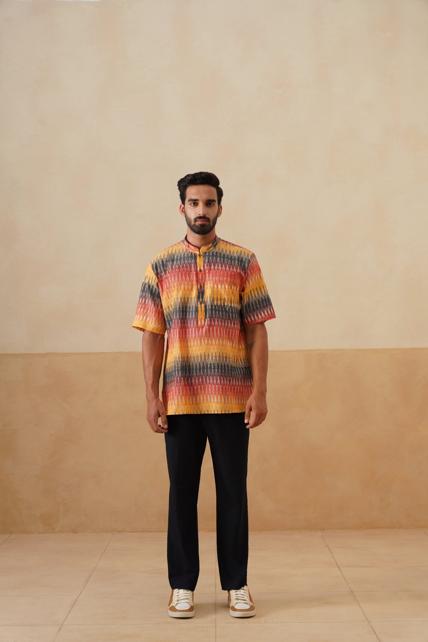 Sunset Ikat Short Ethnic Shirt