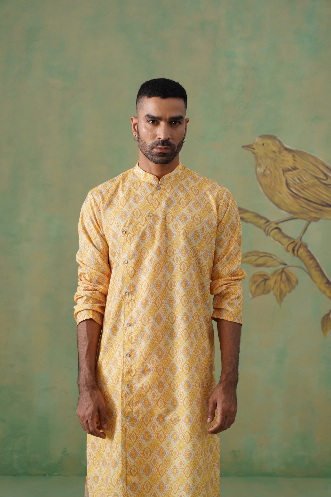 Yellow Angrakha Kurta